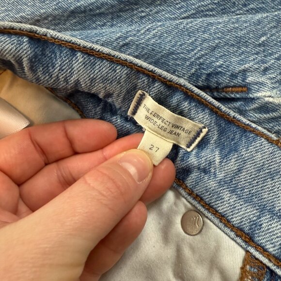 Madewell The Perfect Vintage Wide-Leg Jean - Raw hem - Size 27 - Enmore wash - Picture 3 of 7